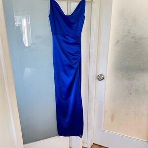 Elegant Blue Satin Dress